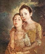 Thomas Gainsborough The Artist-s Daughters with a Cat oil